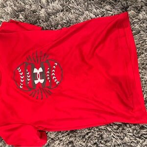 Under Armour Red Baseball Graphic Tee